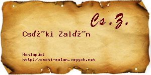 Csáki Zalán névjegykártya