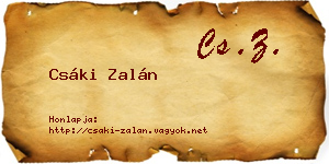 Csáki Zalán névjegykártya